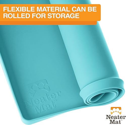 Miniatura 24 de Neater Pet Brands Neater Mat - Tapetes para mascotas para comida y agua, tapete de silicona impermeable, bandeja de alimentación, tapete de comida