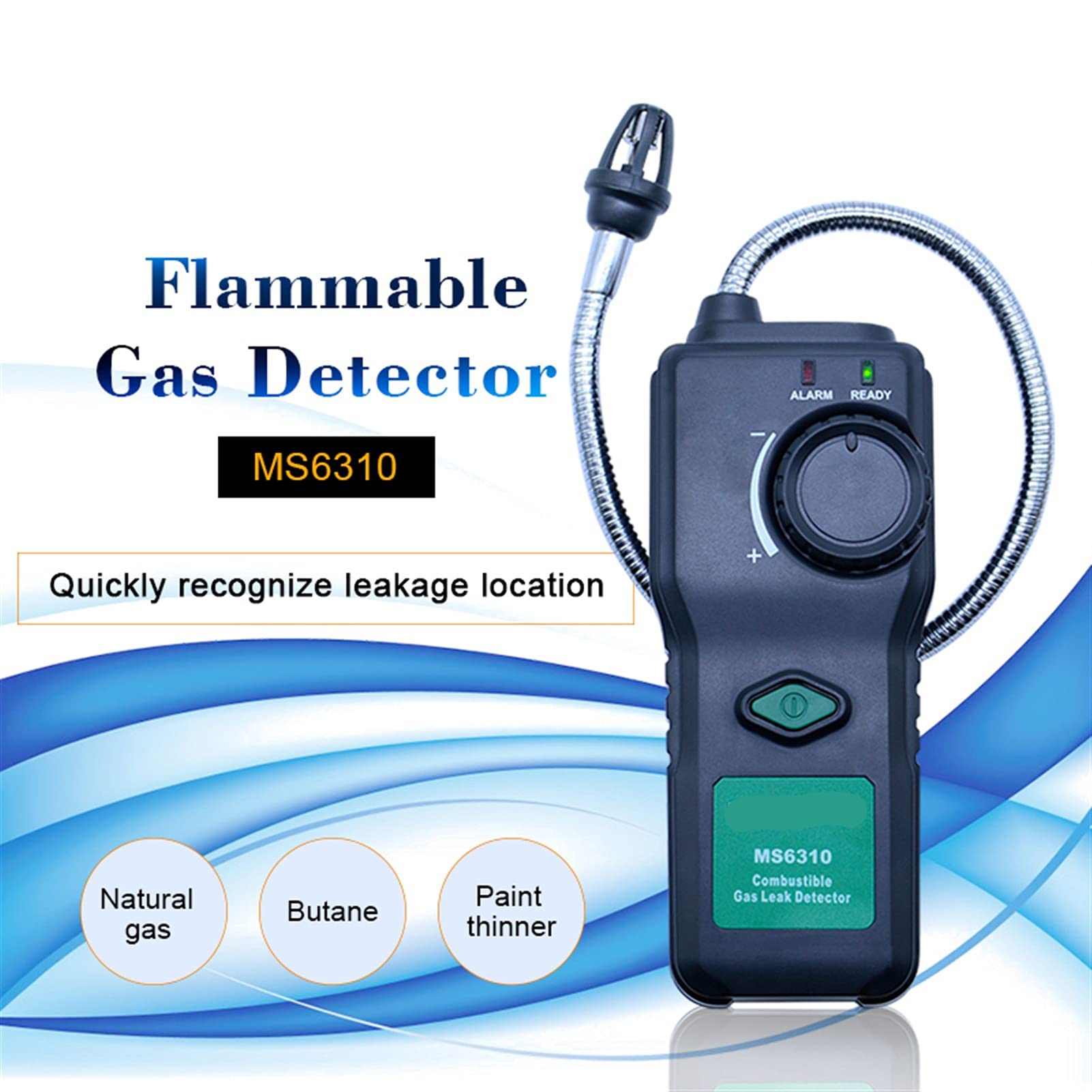MS6310 Portable Combustible de gaz de gaz de testeur de testeur de testeur de gaz de gaz Naturel Propane avec Alarme de lumière sonore