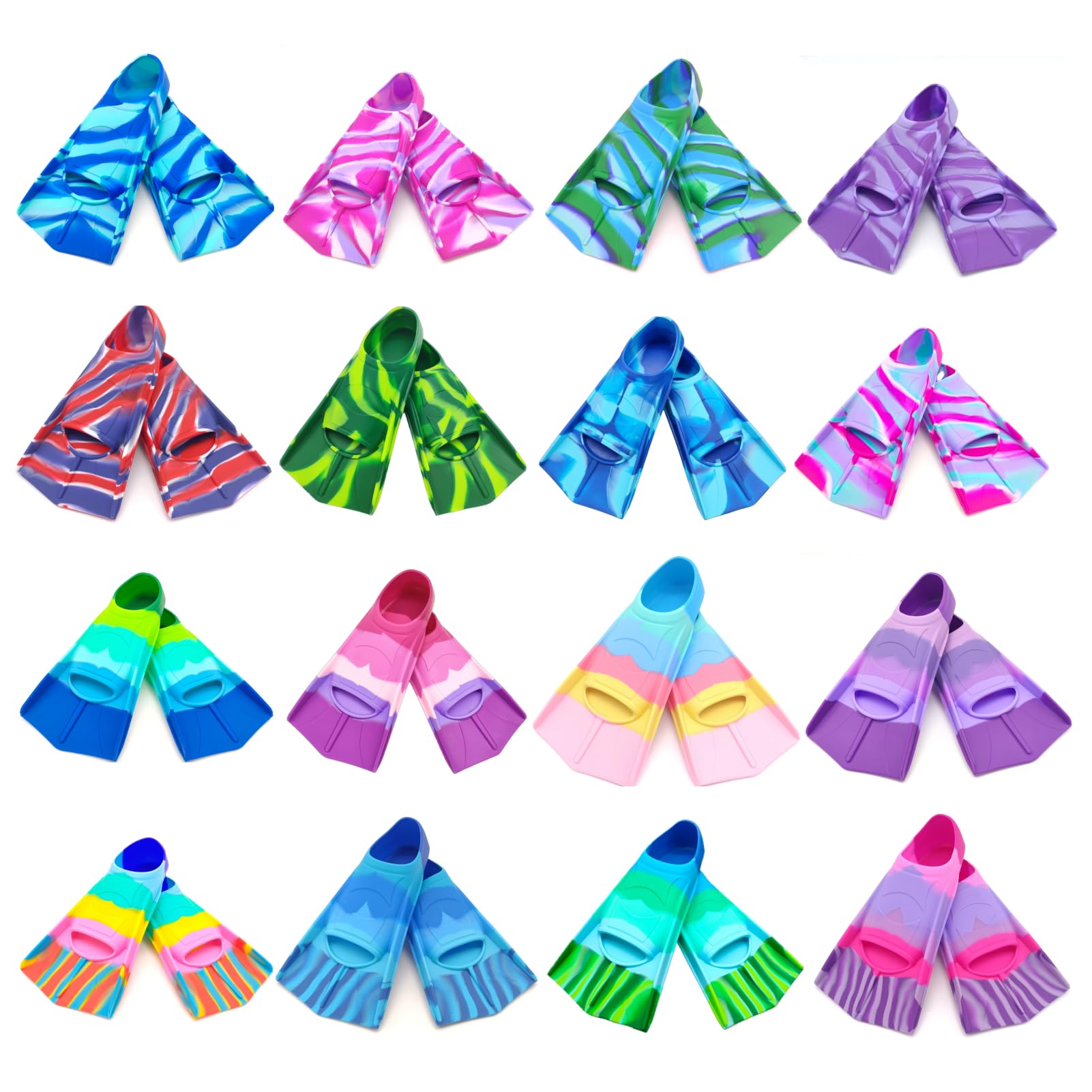 Schwimmflossen für Kinder, Bequeme Silikonflossen zum Schwimmen und Tauchen, Geeignet für Anfänger, Jungen, Mädchen, Jungen und Erwachsene