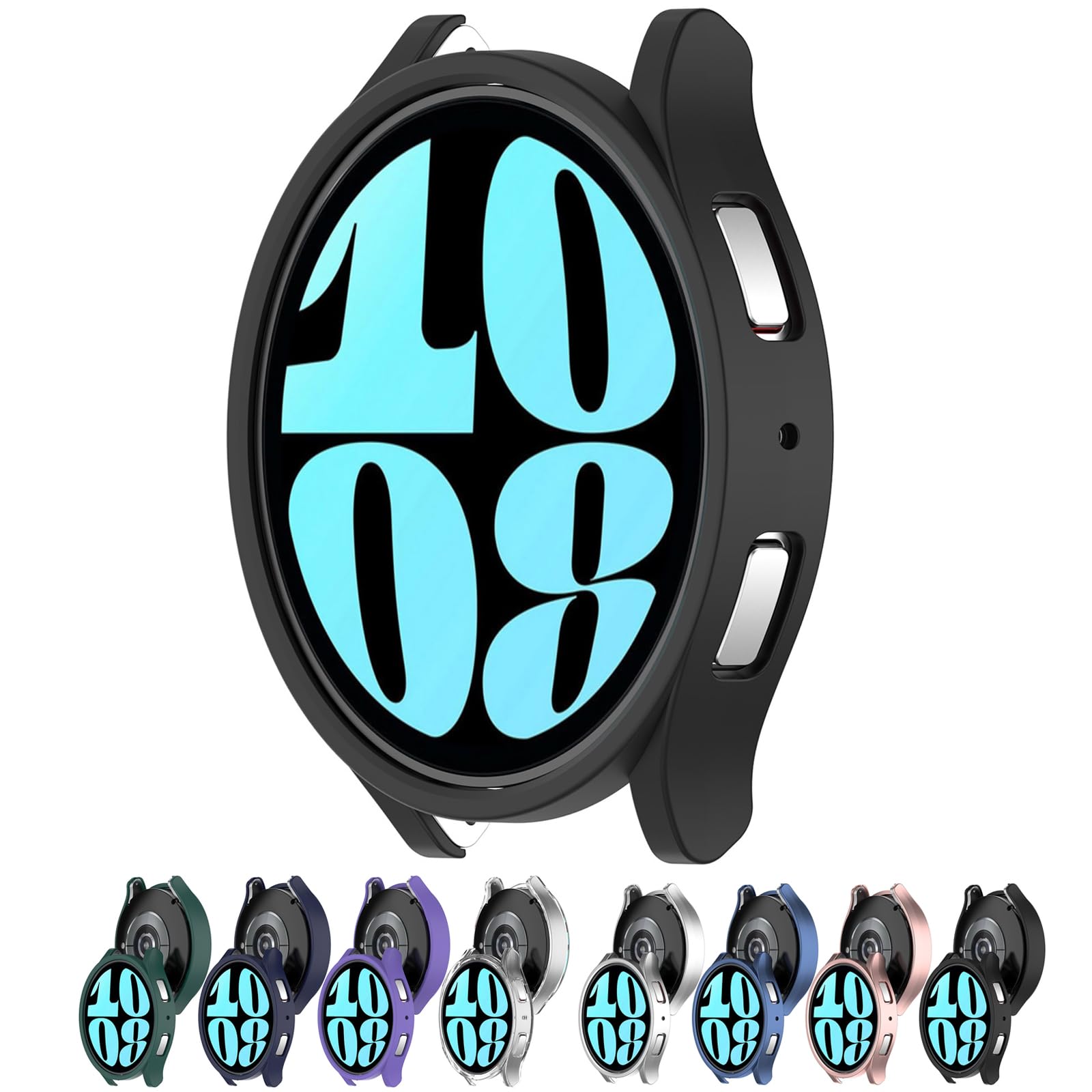 Case Cover Compatible with Samsung Galaxy Watch 6 40mm Protector Covers, Disscool Soft Anti Drop PC Replacement Protective Cases Smart Watch Accessories(Black)