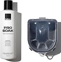 Nailboo 100% Acetone Nail Polish Remover & Soak Bowl, Gel Polish Remover for Nails, Pure Acetone Polish and Dip Powder Remover, Nail Salon Quality Removal, 16 Fl Oz