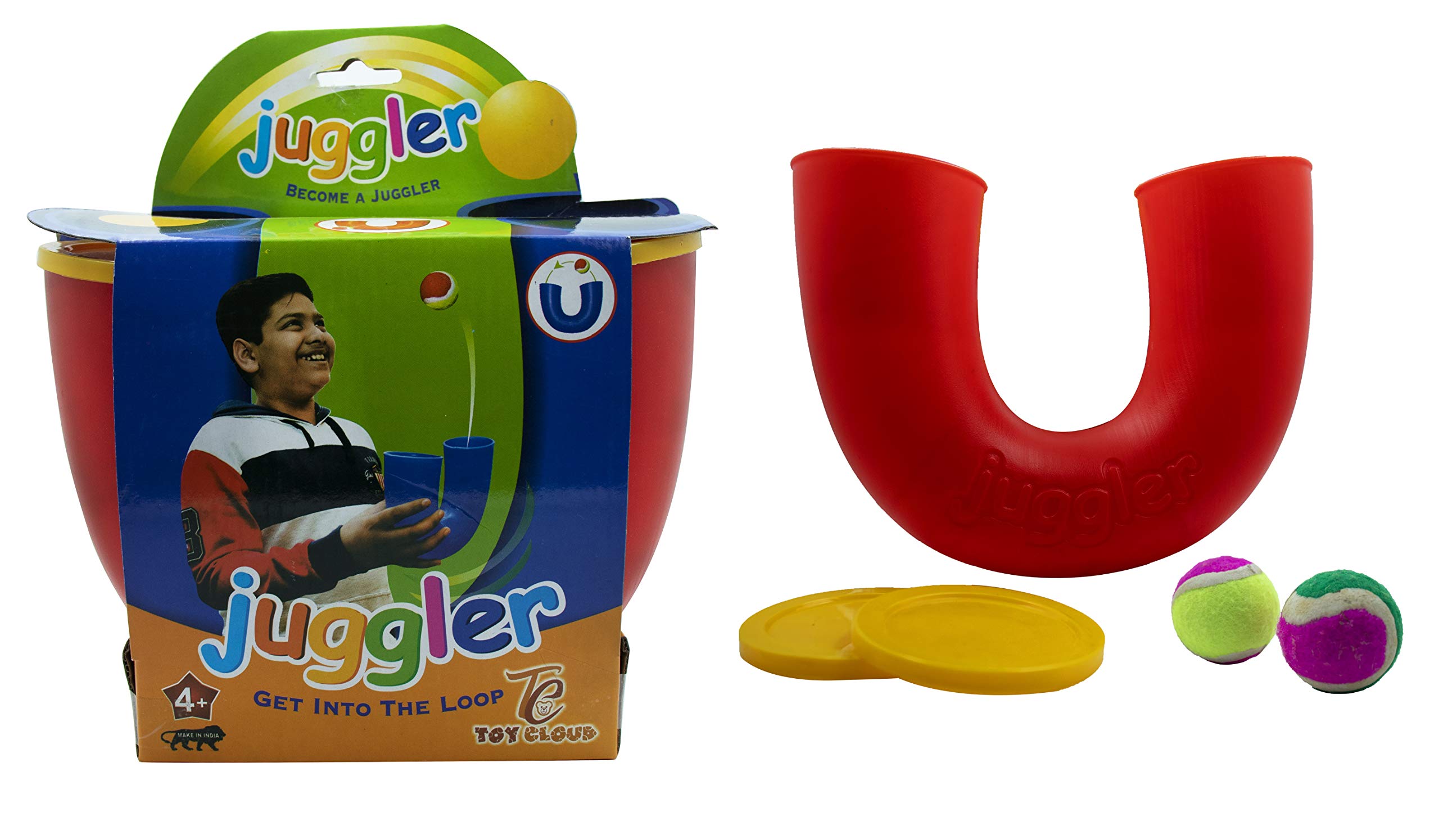 Toy Cloud Juggler Ball Game Juggler Skill Toys Set | Juggling Game | Fine Motor Hand N Eye Coodination, Fun Outdoor/Indoor Games for Kids, Teen & Adults of All Ages (Red)