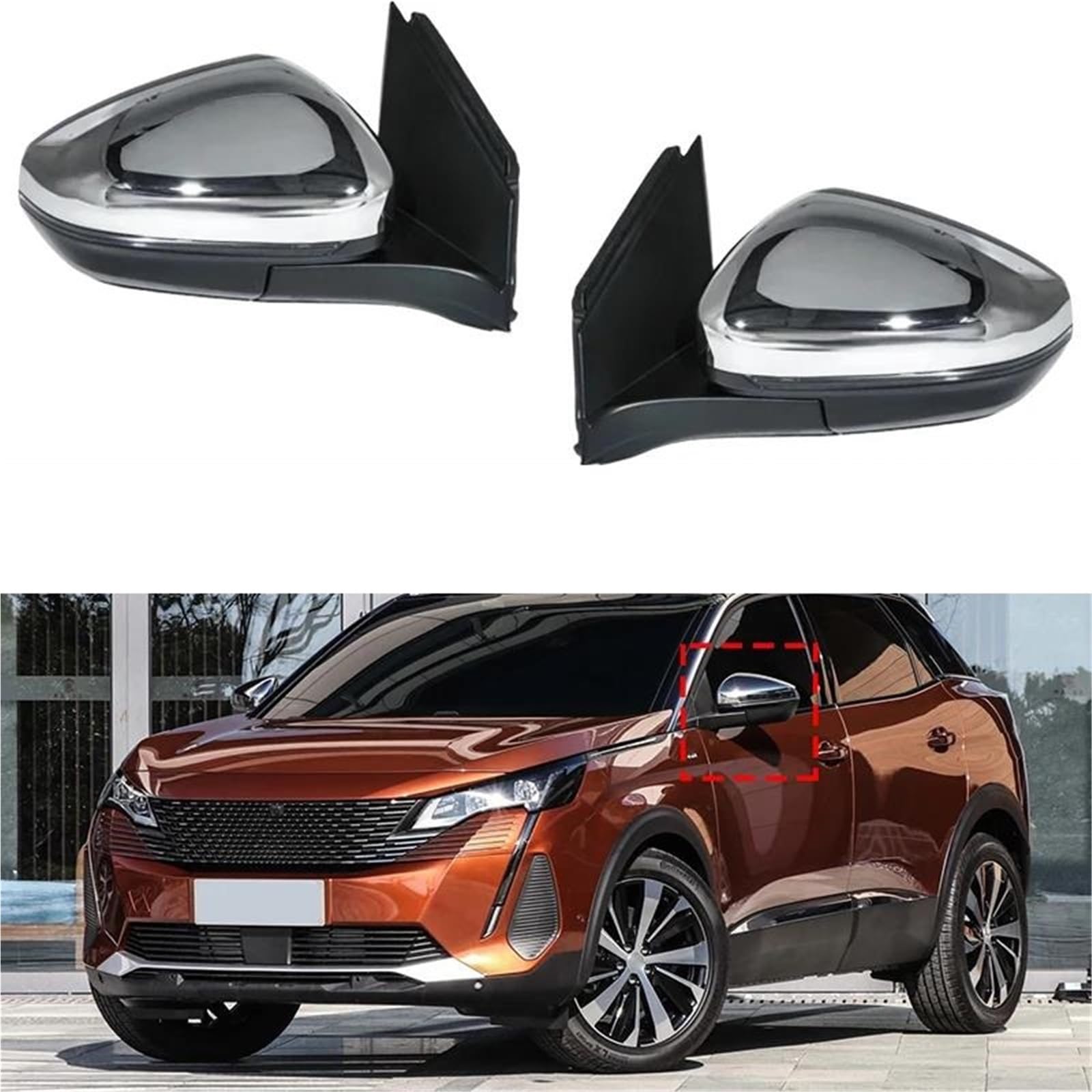 Per Peugeot Per 4008 Per 5008 2017-2021 Auto Specchietto Montaggio Elettrica Pieghevole Segnale Girata Riscaldamento Regolare Retrovisore Completo(Manual 7 pin Right6)