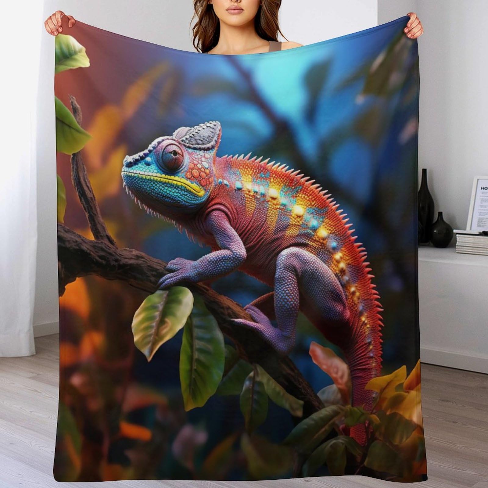 Couvertures lit en flanelle caméléon et housse de canapé polaire