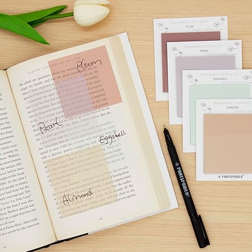 Miniatura 3 de Notas adhesivas transparentes pastel, 4 paquetes de notas adhesivas transparentes de 3 x 3 pulgadas para anotar, suministros de diario bíblico,