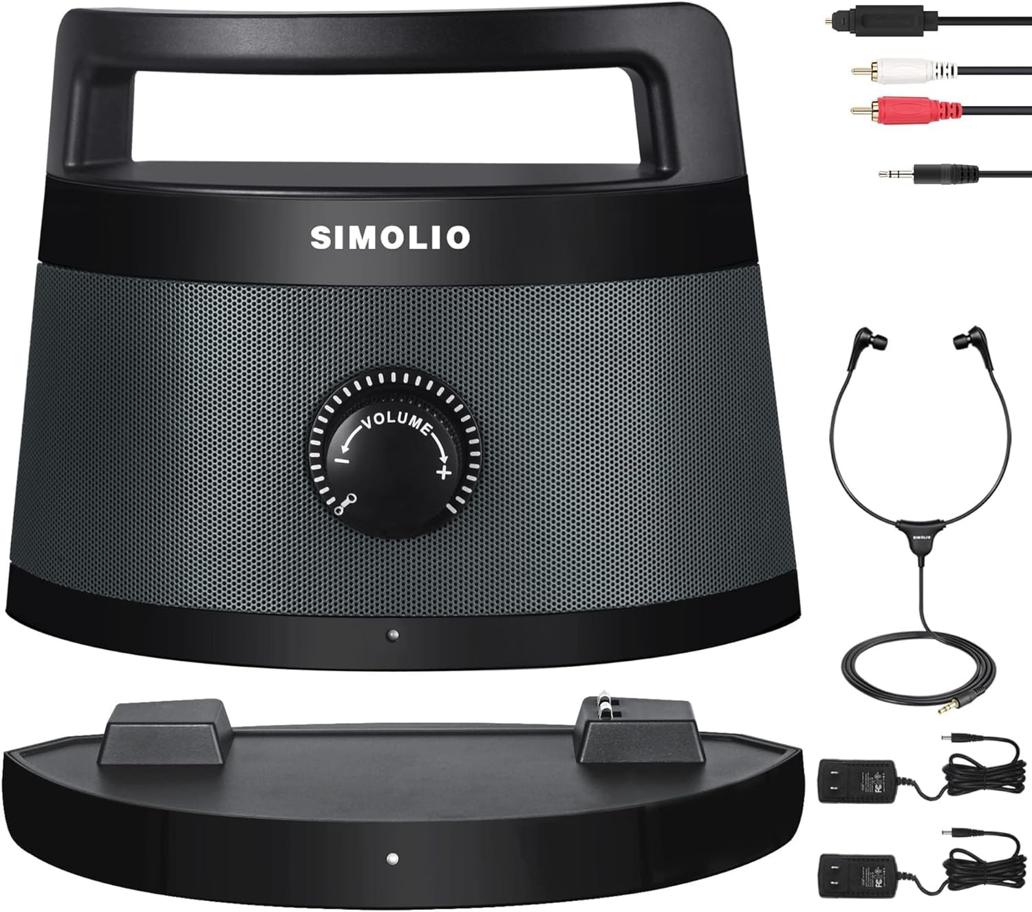 SIMOLIO Wireless Portable TV Speakers with TV Audio Listening Assistance Voice Clear TV - Speakers for Hard of
