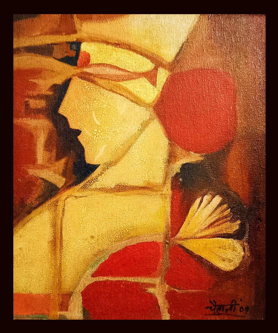 ZZOYO Canvas Figurative Original Wall Painting, "The Emperor", Code- 1278, Multicolour, Oil on Canvas, 10" x 12" Inches with a Frame