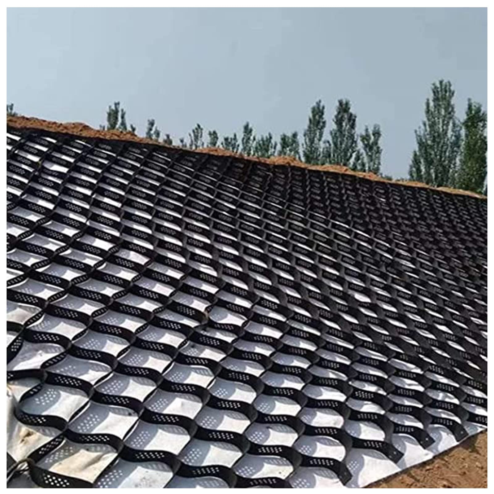 Estabilizador de rejilla de grava robusto, alfombrilla flexible de grava para una fácil instalación y corte, ideal para paisajismo, pendientes y soporte de subbase de suelo