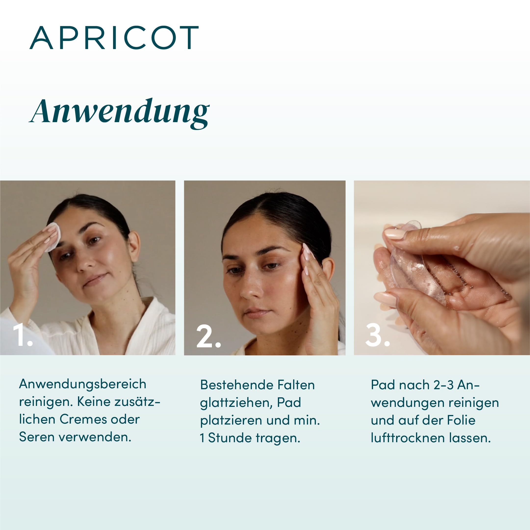 APRICOT Augenpads mit Hyaluron I bis zu 30x verwendbar I Anti-Aging Eye Pads "Me,Myself and Eye" I Mindert Augenfalten I Silikon Pads gegen Falten I Made in Germany