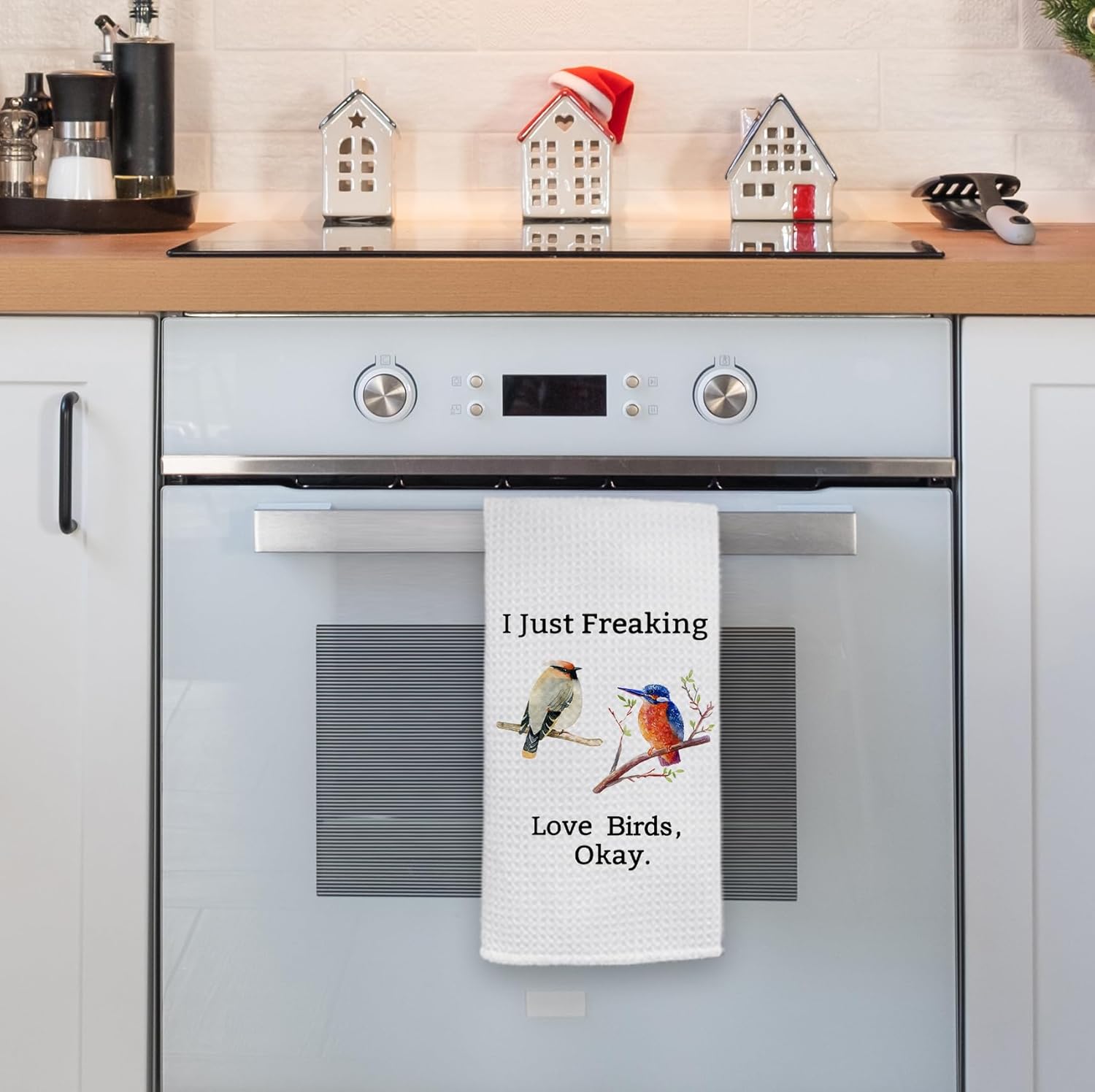 HIWX Bird Kitchen Towels, I Just Freaking Love Birds Okay Decorative Dish Tea Towels, Bird Gifts for Lovers Women Hand Towels for Bathroom Kitchen Decor 16x24 Inches - Image 5