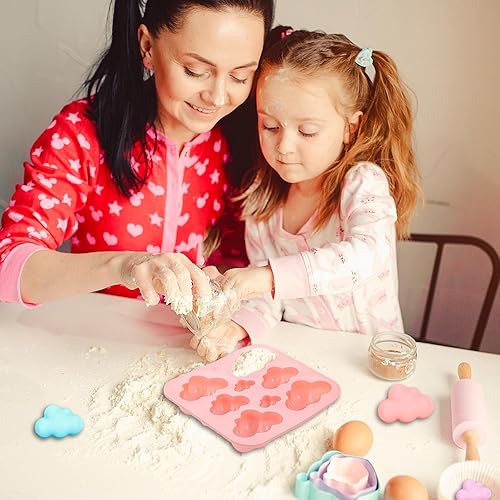 Miniatura 7 de 2 moldes de silicona con forma de nube, moldes de chocolate en forma de nube, molde para hornear con temática de nube 3D, bandeja antiadherente para