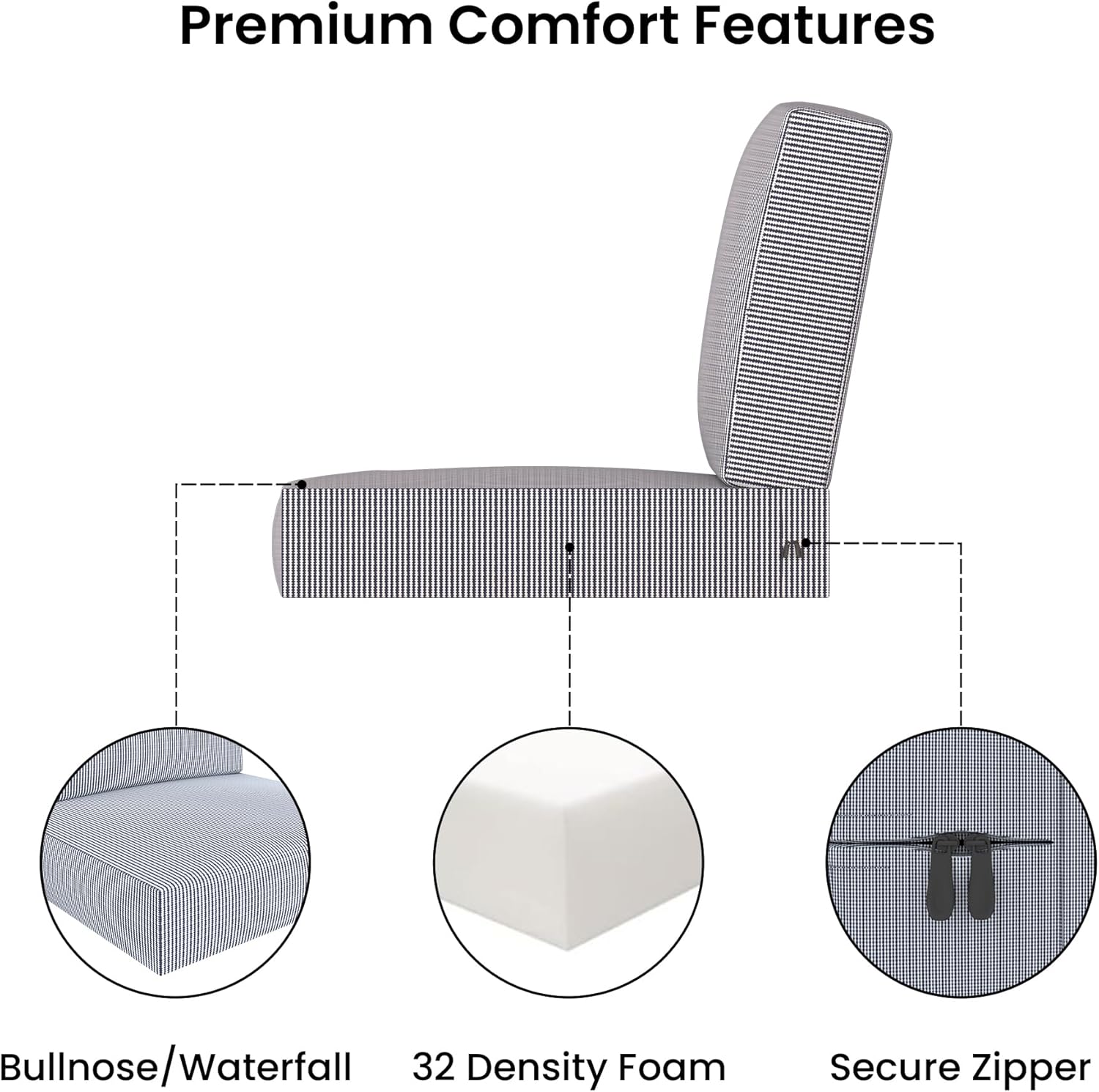 Covers & All Outdoor Deep Seat Cushion for Patio Furniture, 28.5 x 28.5 x 5 Inch High-Density Foam Patio Chair Cushion with Water-Repellent & UV-Resistant Cover, Tear-Resistant Seat & Back Cushion