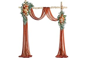 Elegant Wedding Arch Wood Floral Kit with Draping Fabric