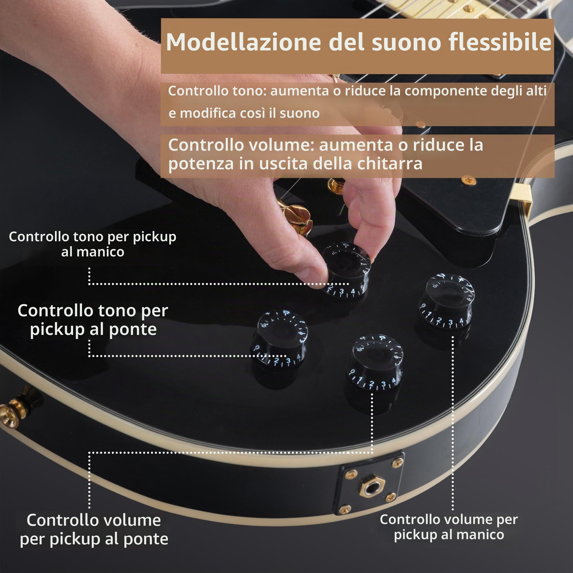 Rocktile Pro L-200BK Deluxe Chitarra Elettrica Nera