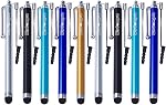 9 Pack Stylus, Wisdompro 4.4'' Stylus Pen for iPad, for iPhone, Universal for Tablet & Capacitive Touch Screens, with Rubber Tip and Lanyard Tether - 5 Colors Guy Pack