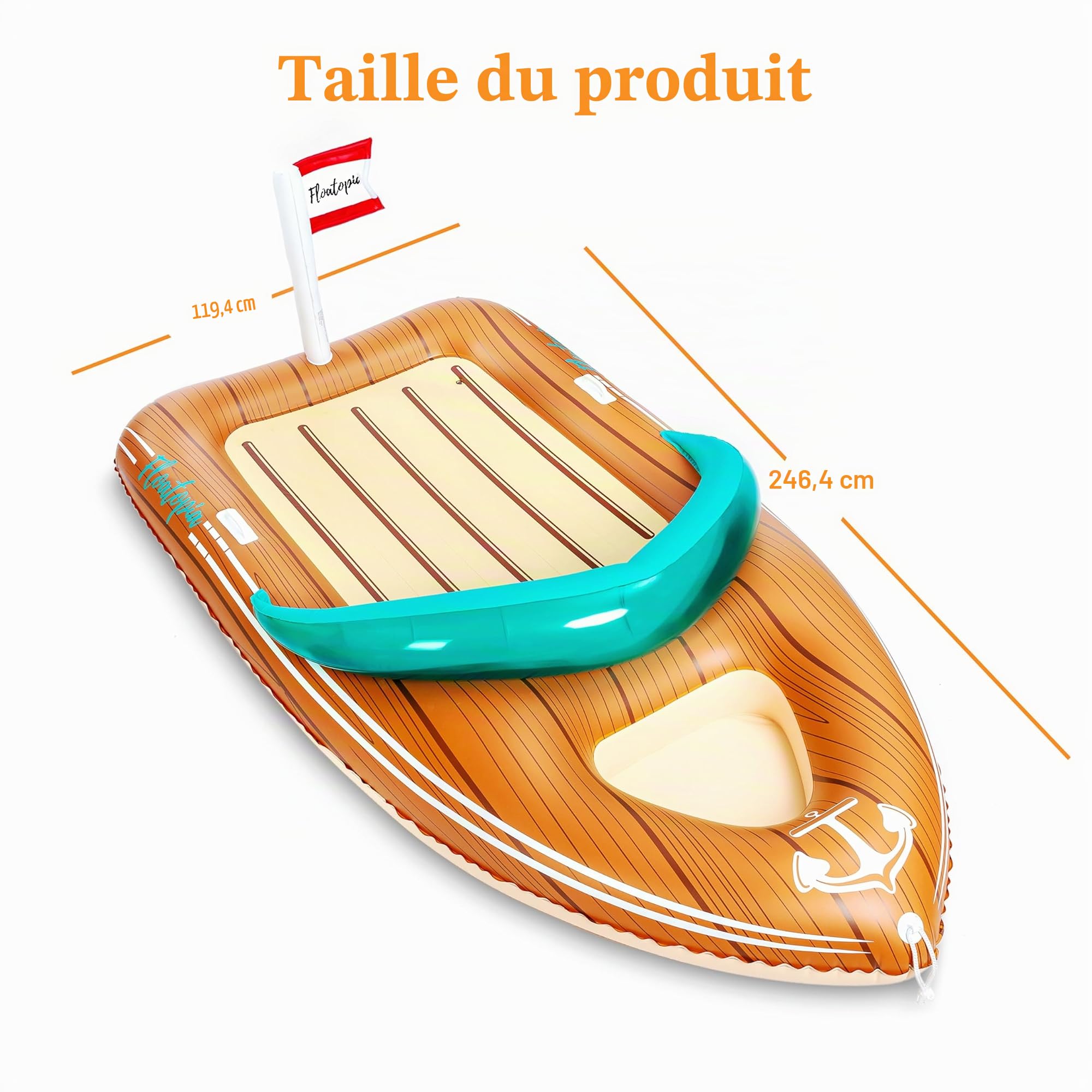 JOYIN Flotteur Gonflable Bateau de Piscine avec Le Refroidisseur Renforcé, Radeau de Salon de Partie de Piscine d'été, Jouets de décorations