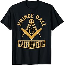 Masonic PHA Prince Hall Affiliated Square Compass Freemason T-Shirt
