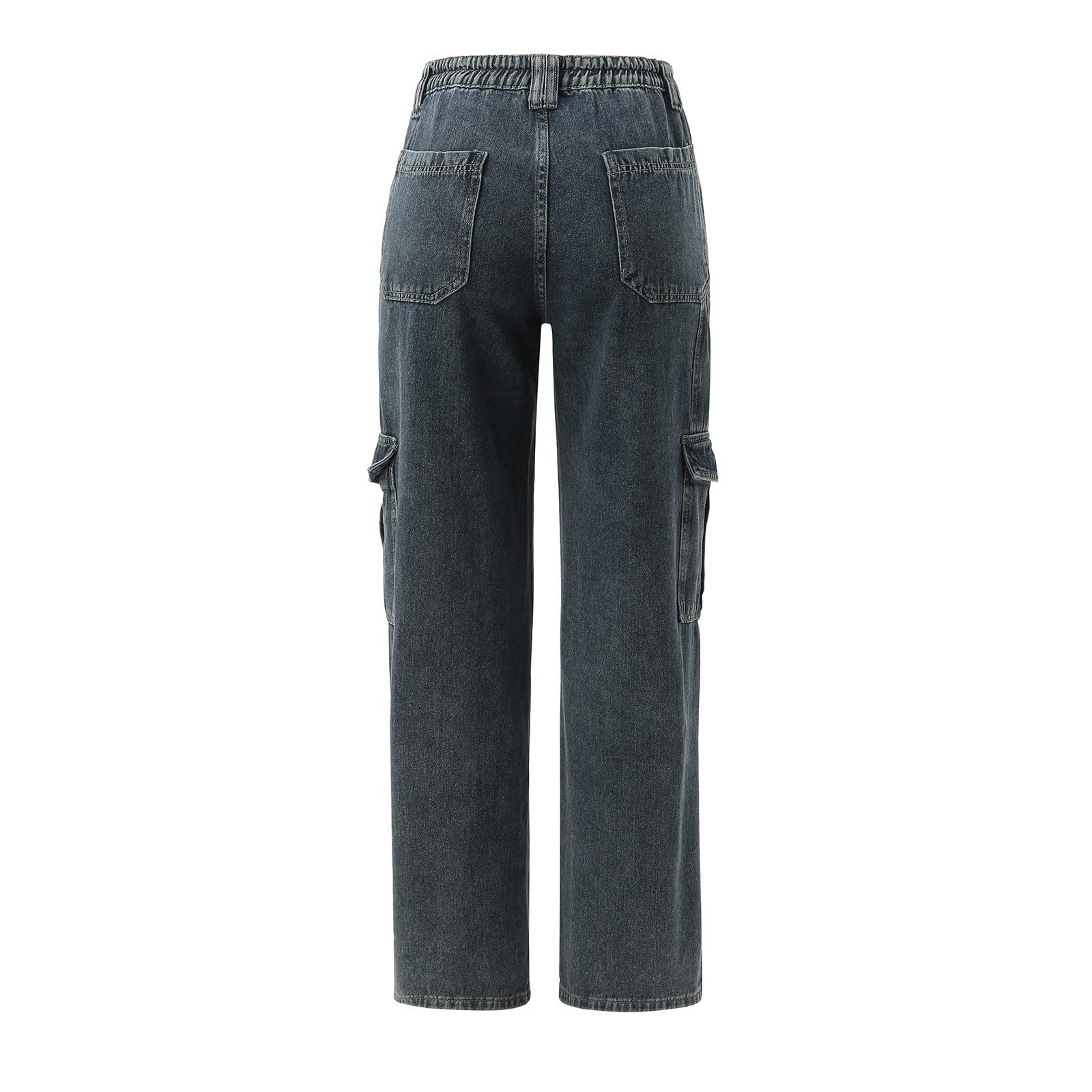 Pantalones cargo callejeros sueltos para mujer con bolsillos altos y prácticos como pantalones vaqueros de moda para un estilo urbano informal