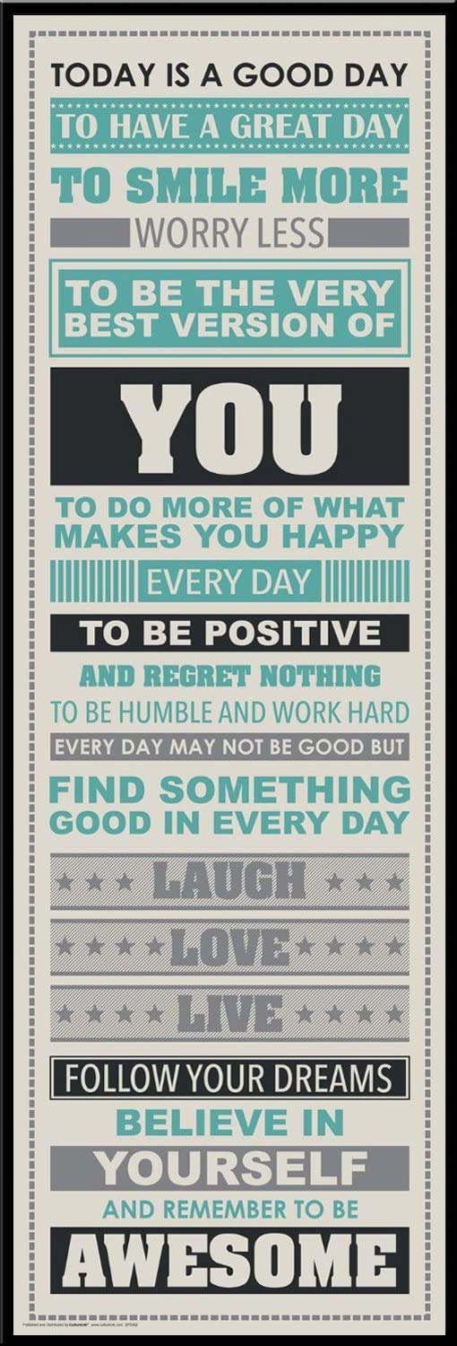 Be Awesome Inspirational Motivational Happiness Quotes Decorative Poster Print (12 x 36 in a tube)