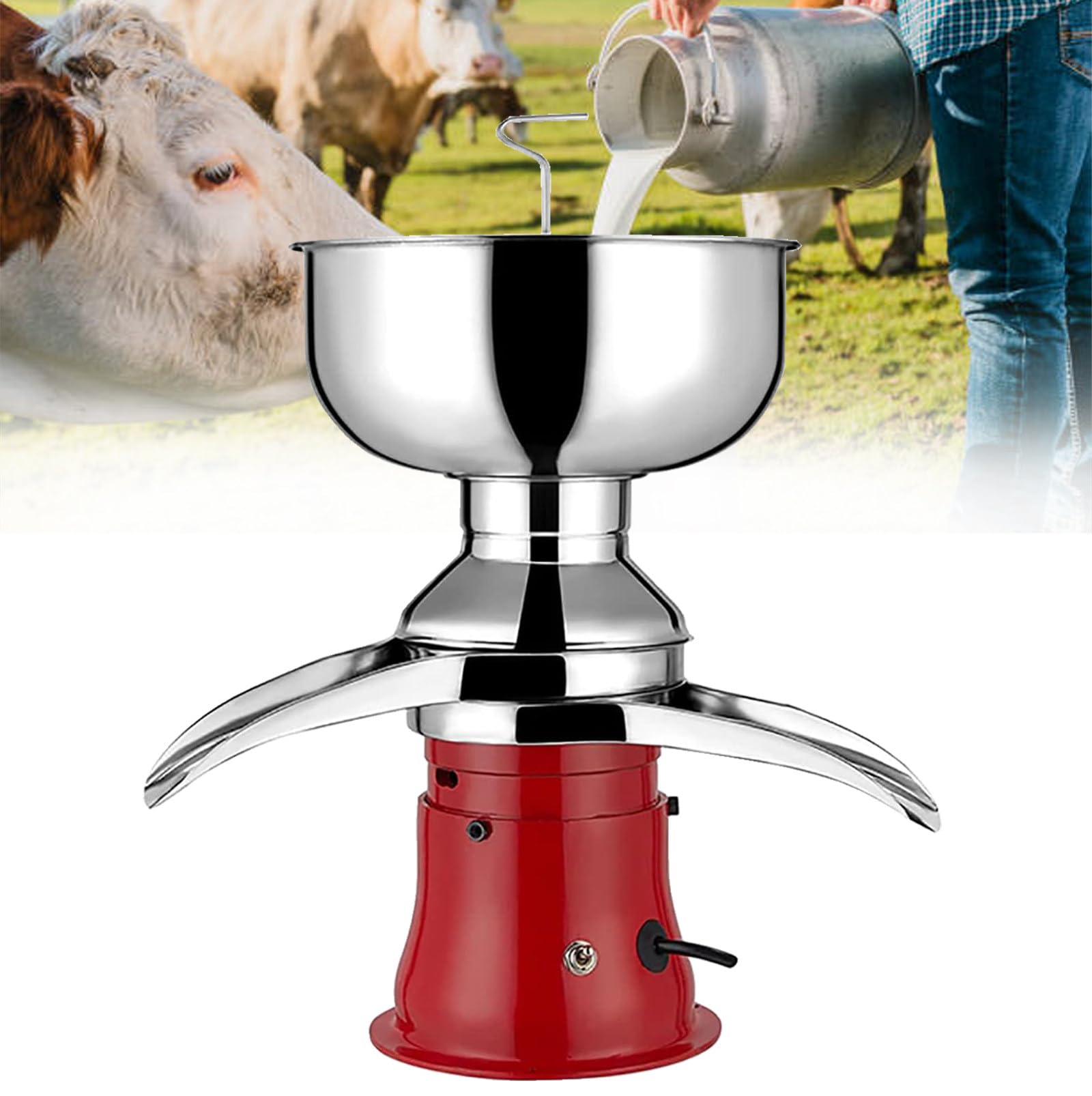 Separatore elettrico per latte di mucca, 50L/H, capacità ciotola 5L, separatore efficiente per burro per la lavorazione dei prodotti lattiero-caseari