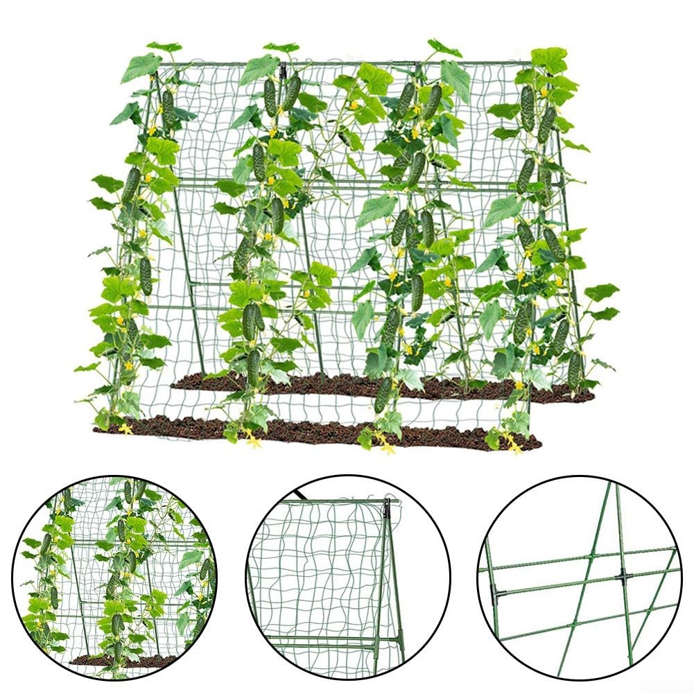 Treillis de jardin amovible en A pour plantes grimpantes Support extérieur pour concombre Idéal pour les plates-bandes surélevées et les serres Support d'escalade pour légumes