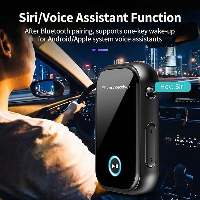 Adaptador Bluetooth AUX para Coche, Receptor Inalámbrico 3.5mm miniatura 5