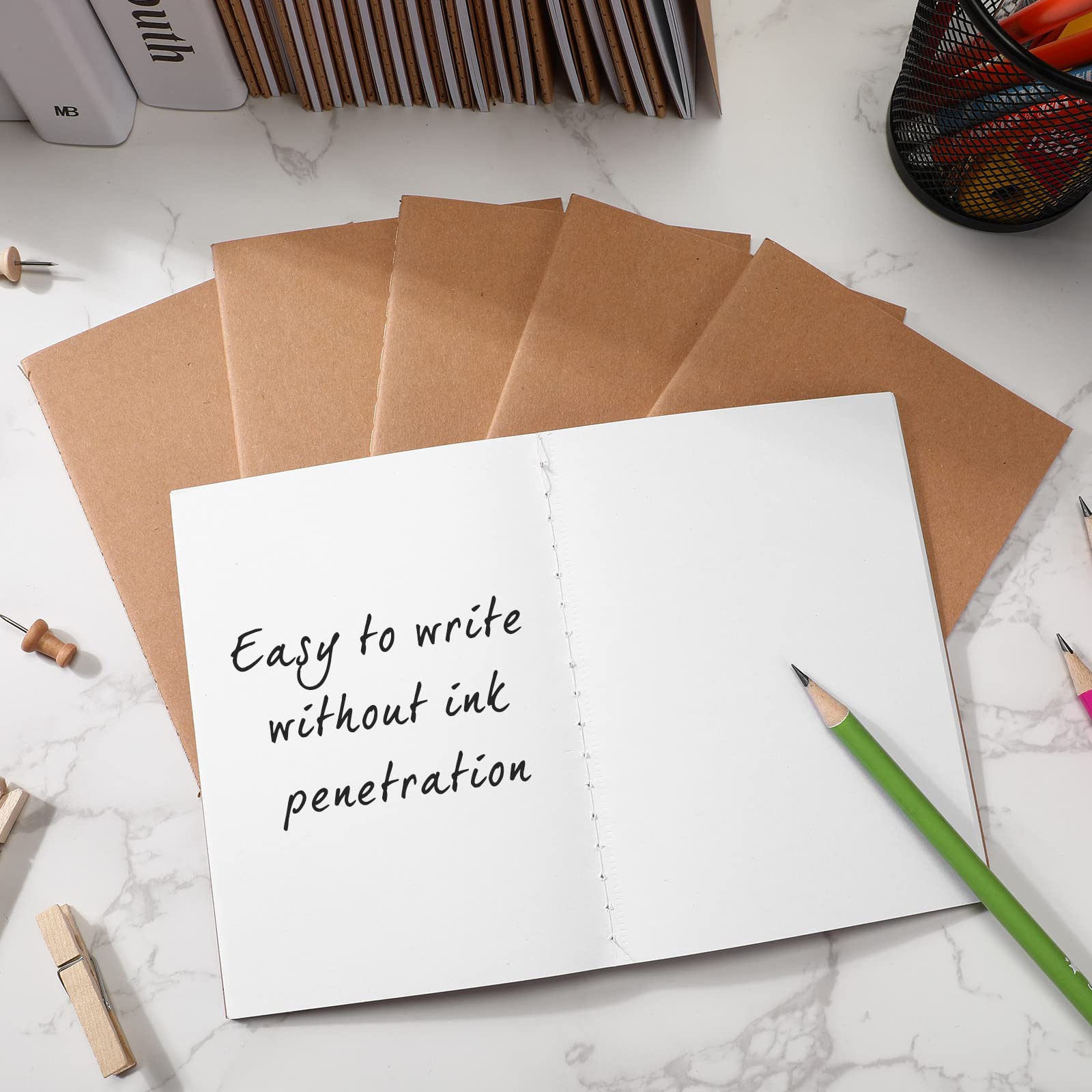Confezione da 200 quaderni in carta kraft A6 vuoti sfoderati, per bambini, studenti, viaggiatori, aula casa, ufficio, scuola, 10 x 12 cm