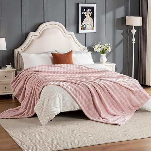 Miniatura 12 de Manta de Tiro de Piel Sintética Color Hueso para Sofá, Manta Suave y Esponjosa de Burbujas para Cama y Sofá, Manta Gruesa y Cálida de Felpa Difusa