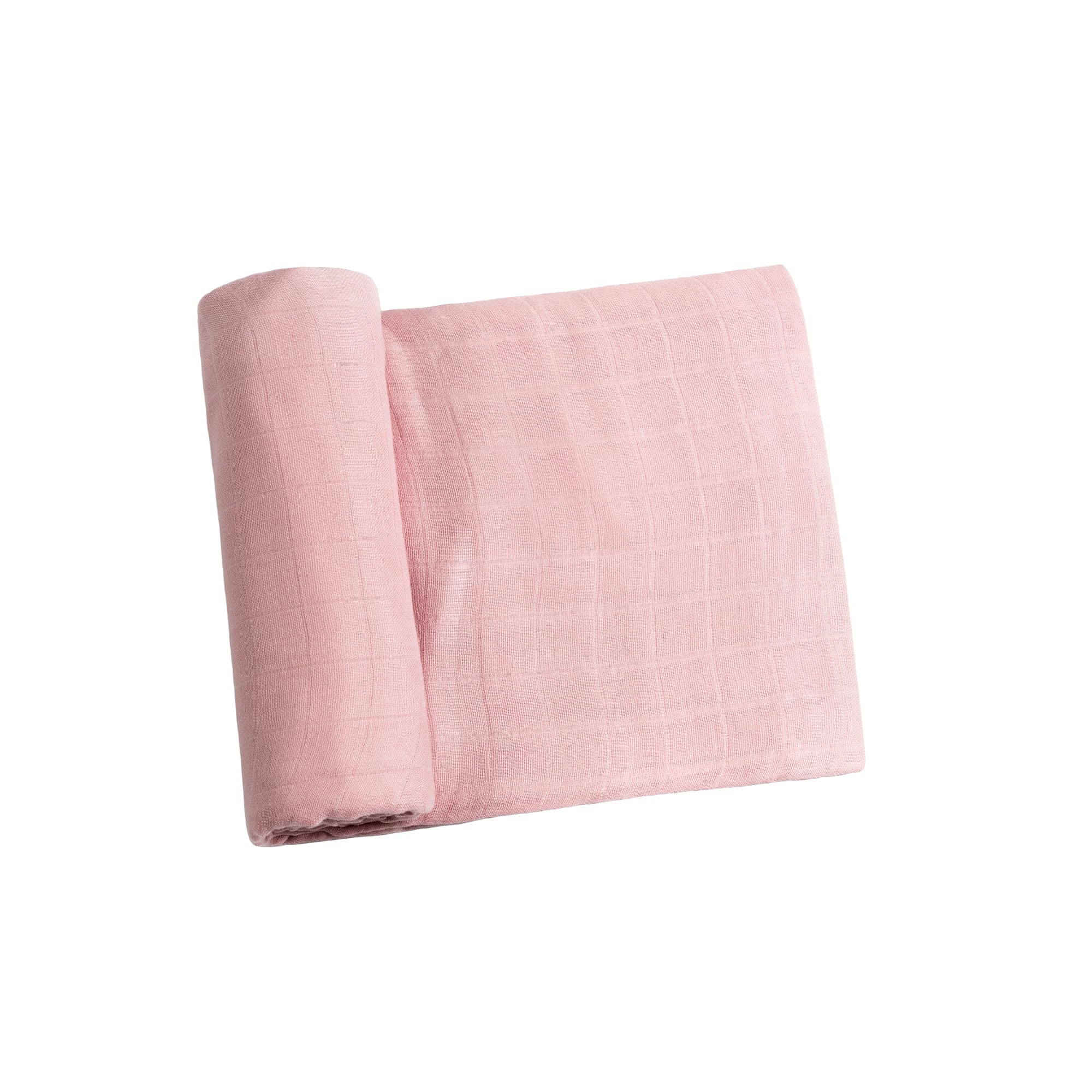 Meracorallo Muslin Swaddle Blanket, Rayon Cotton Blend, Pink | Silky Soft, Lightweight Breathable, 47x47 In, Receiving Blanket, Swaddle Wrap for Baby Boys Girls