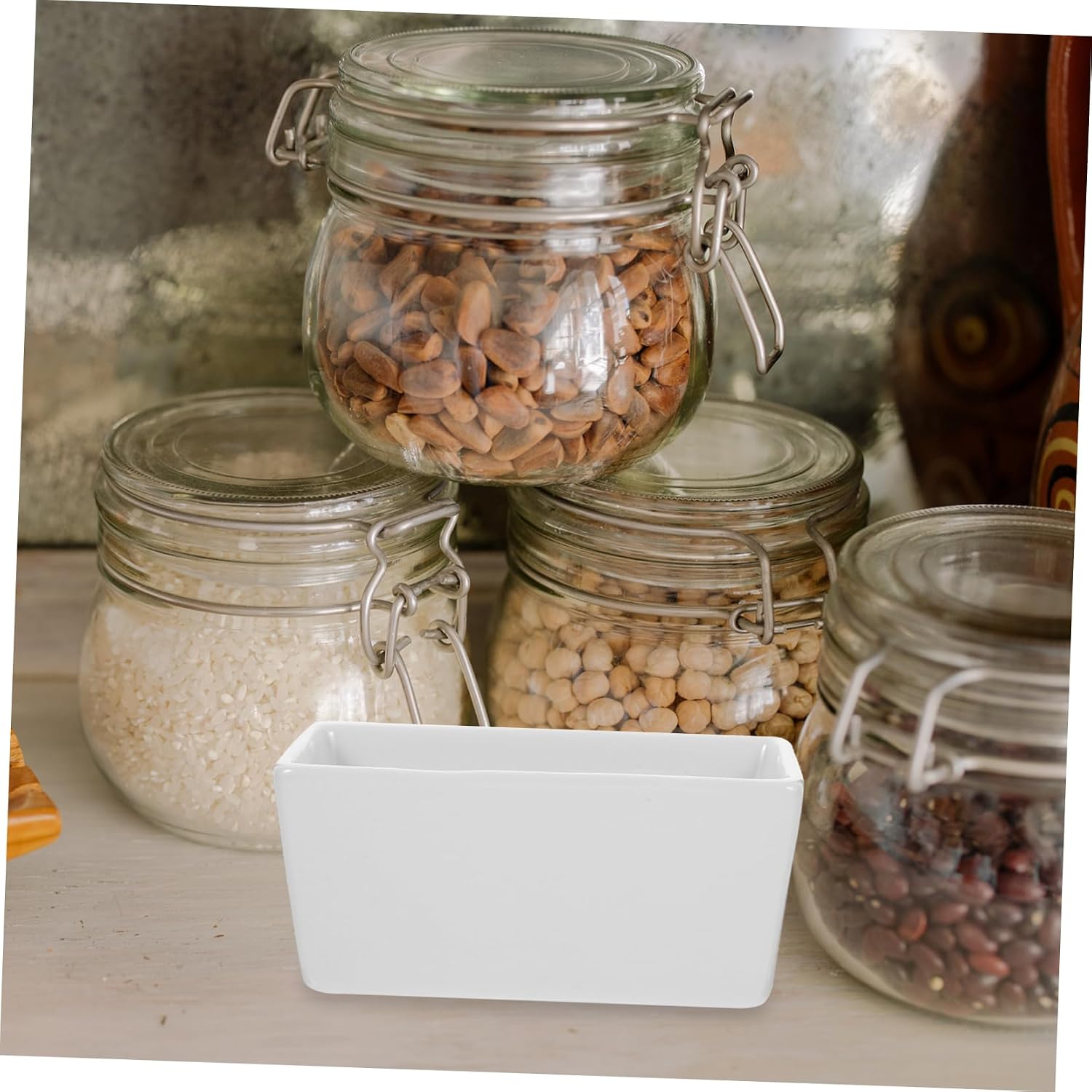 2Pcs Ceramic Sugar Cube Container and Milk Bowl Thick Non Slip Food Storage Holders with Smooth Edges for Household Use Suitable for Sugar Milk Mashed Potato