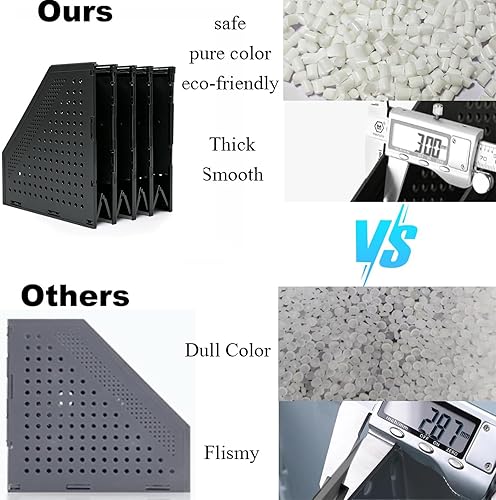 Miniatura 6 de Marte Vanci Collapsible Magazine File Holder with 4 Vertical Compartments, Binder Holder for Desk, Desktop Binder Organizer for Notebook, Documents,