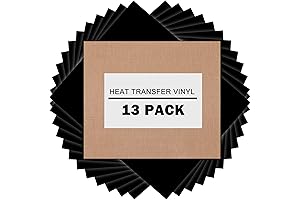 HTV Heat Transfer Vinyl Sheets: Black Heat Transfer Vinyl for T-Shirts, Black...