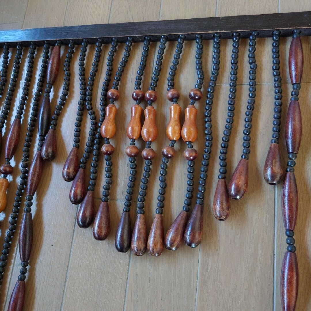 昭和レトロ 珠のれん 木玉 のれん 珠暖簾】珠のれん 木玉のれん