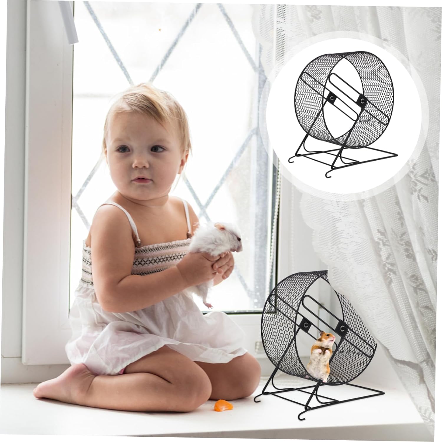 Hamster Running Wheel Ferret Toy Whee-lo Toy Exercise Accessories Iron Hamster Exercise Plaything Exercising Plaything Wheel Black Exercise Wheel Rat Wheel