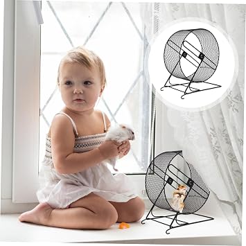 Hamster Running Wheel Ferret Toy Whee-lo Toy Exercise Accessories Iron Hamster Exercise Plaything Exercising Plaything Wheel Black Exercise Wheel Rat Wheel