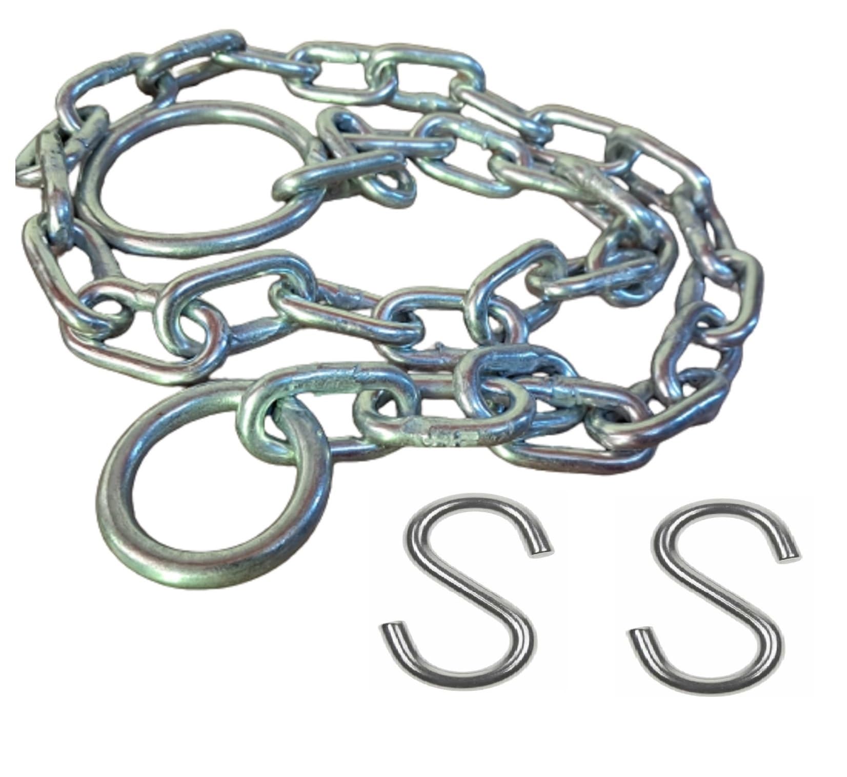 Q1 Beads 5 Feet Metal Lock Chain Strong & Heavy Duty Made in 6 mm Rod 200 KGS Capacity for Hammock, Swing Punching Bag Extension Chain, Hanging Chair, Aerial Yoga with 2 Pcs. S Hooks (Silver)-picture-26