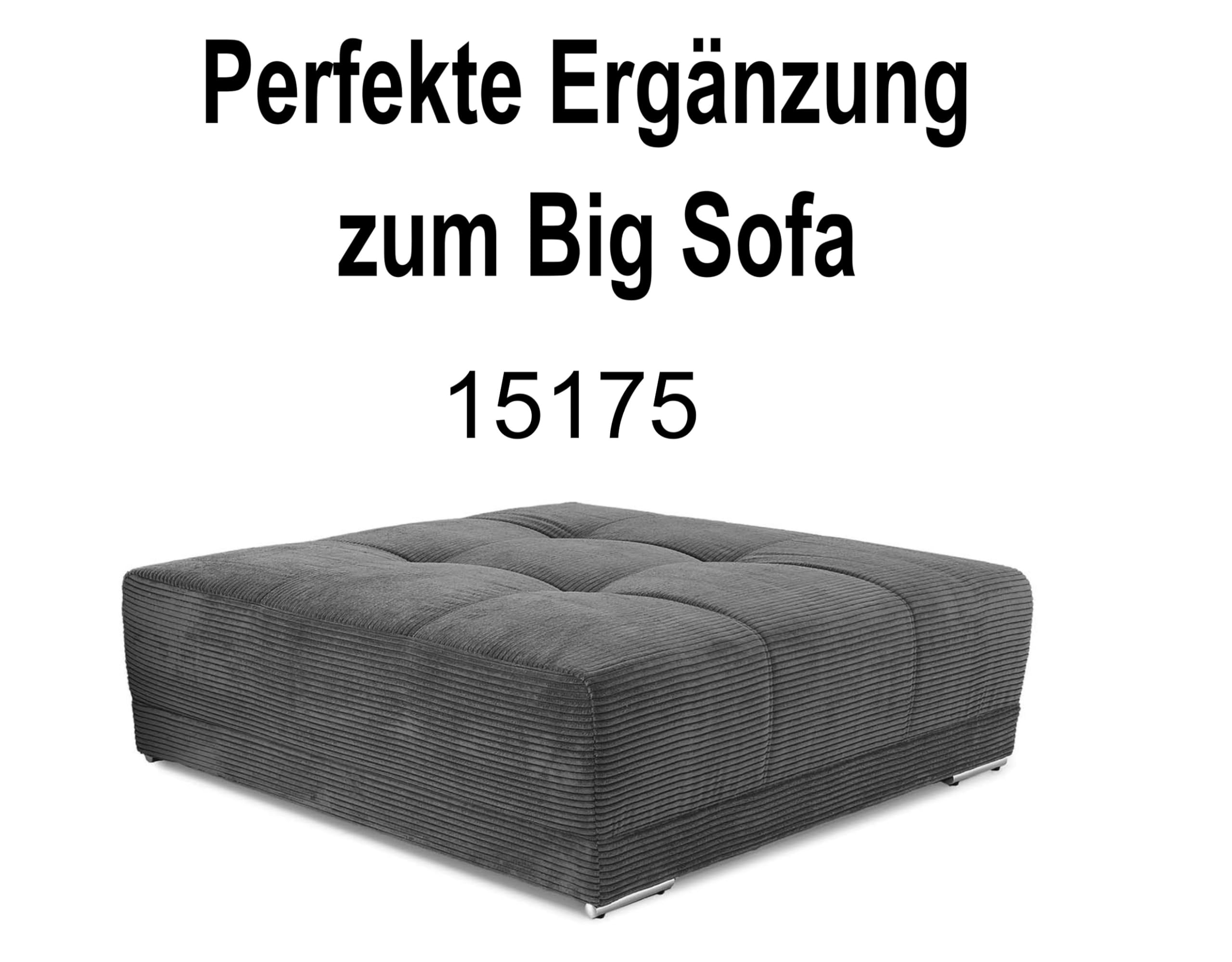 luma-Home 15171/ Big-Sofa XXL Lounge Couch, Cord-Bezug Dunkelgrau