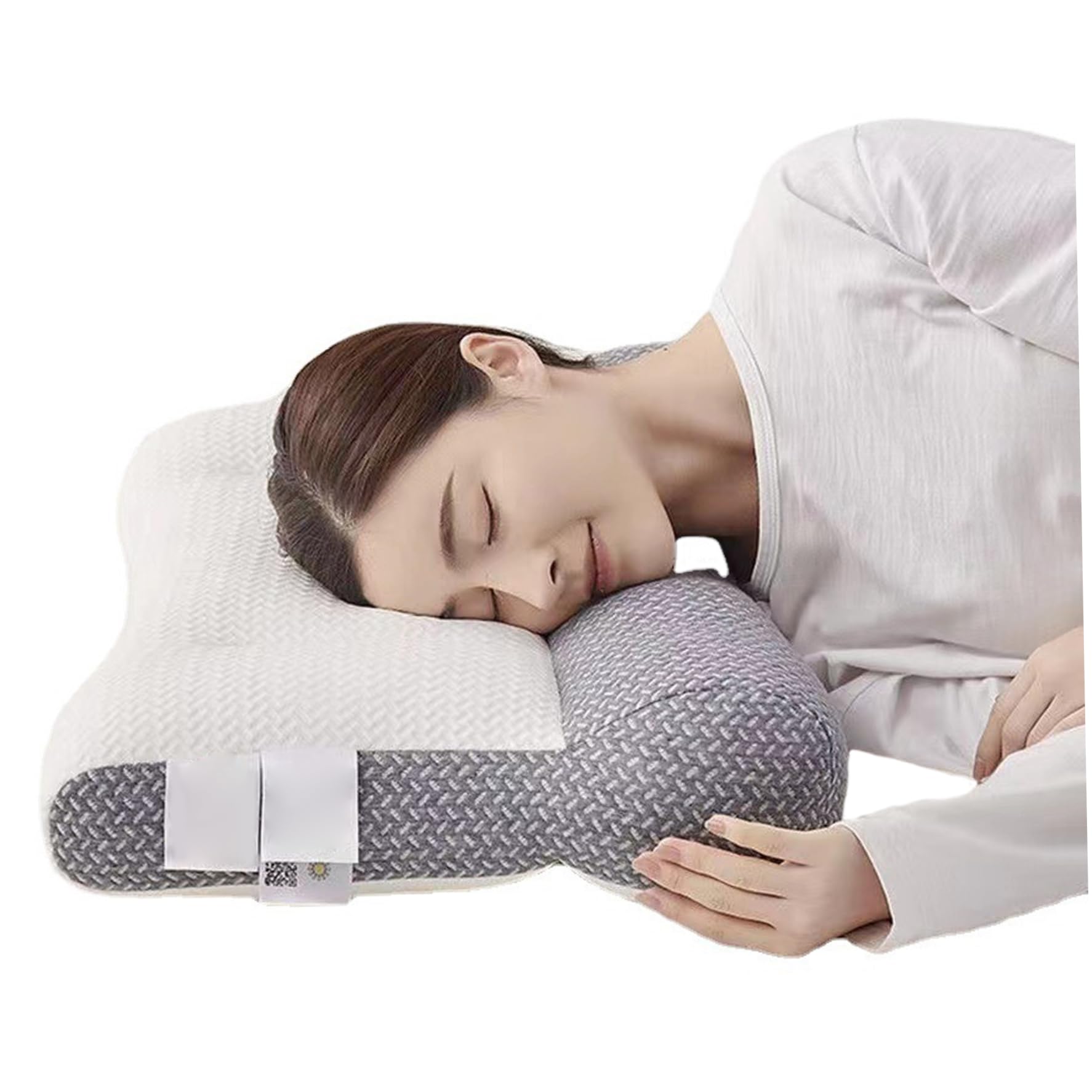 Almohada ergonómica, corrección ortopédica, Almohada de Contorno de tracción para Dormir para el Dolor de Cuello, para Todas Las Posiciones para Dormir, Cuello