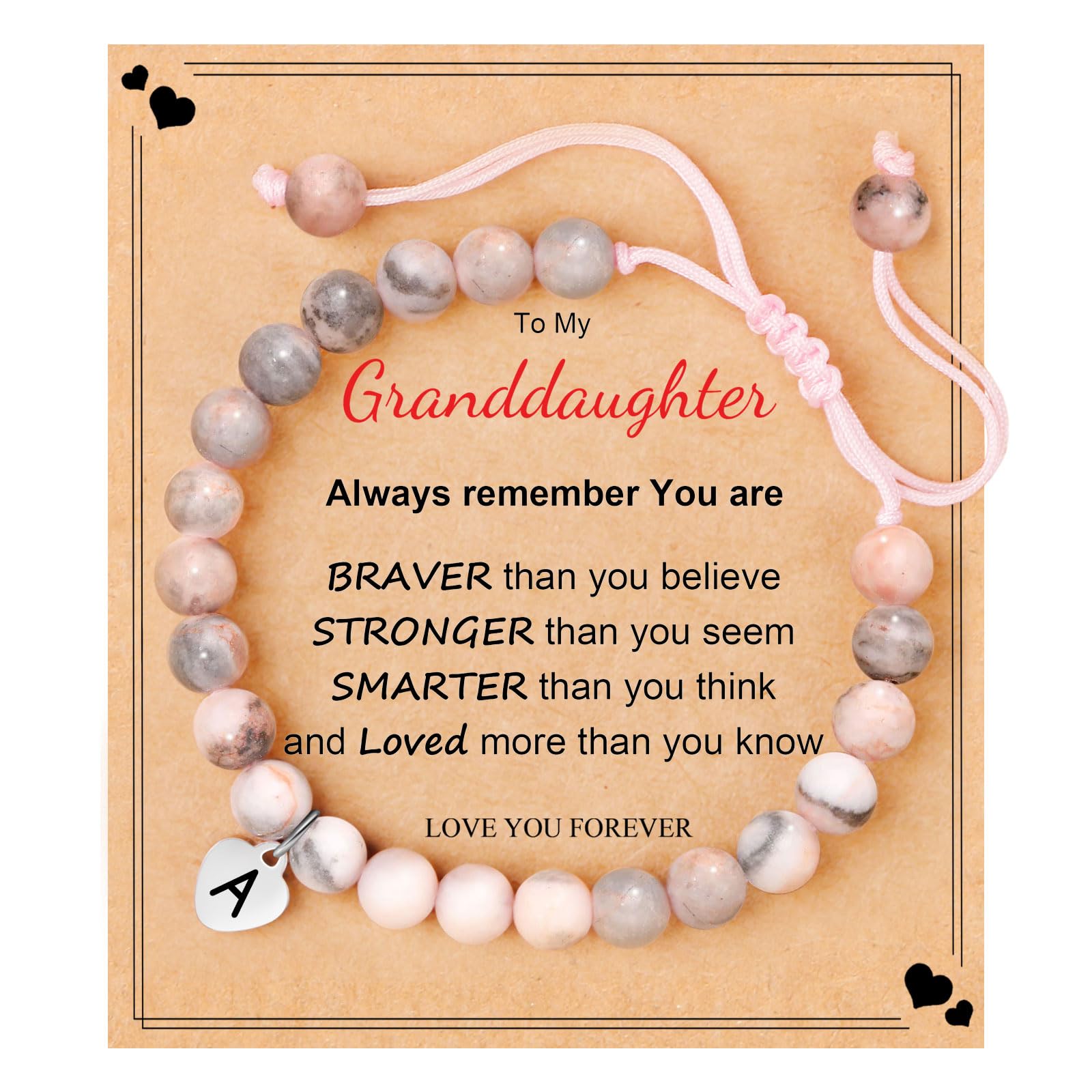 Sam & Molly Letter Initial Heart Charm Bracelets for Girls Birthday Christmas Valentines Day Gifts for Daughter Granddaughter Teen Girls Graduation Gift for Girl