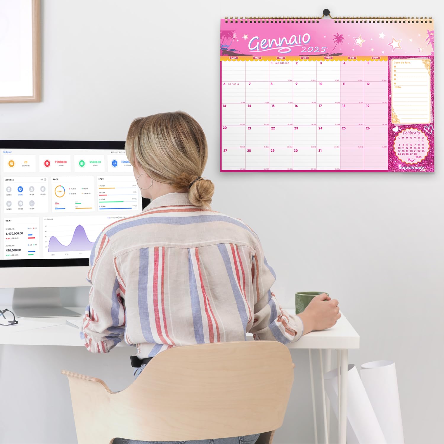 Calendario 2025-2026 Da Tavolo O Muro - Famiglia, Ufficio, Con Spazi Per Appunti - Foto 4