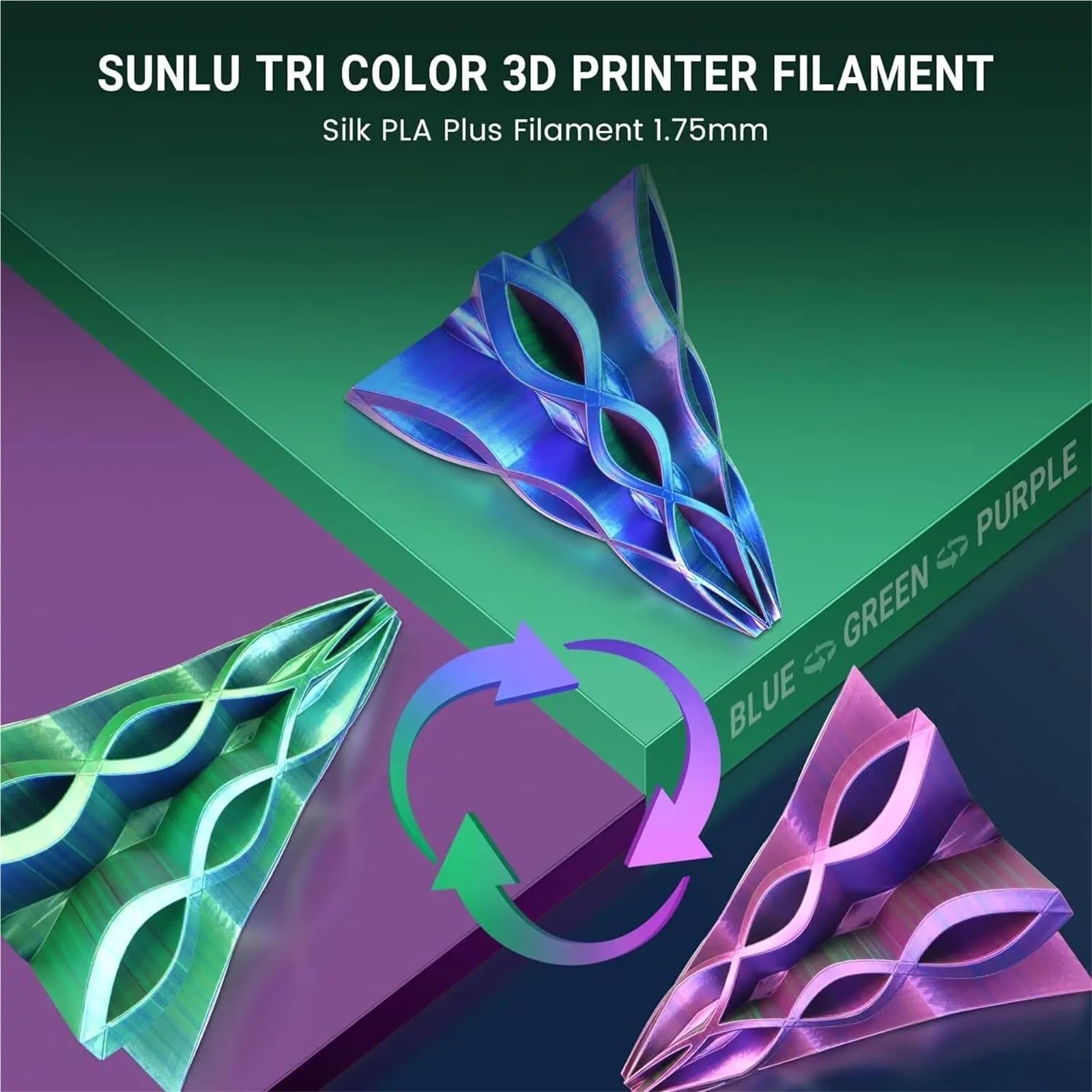 Filament pour Imprimante 3D Filament d'imprimante 3D double et triple couleurs 5 kg 1 kg/rouleau,75 mm Précision dimensionnelle +/- 0,02 2. LBS (1 kg)