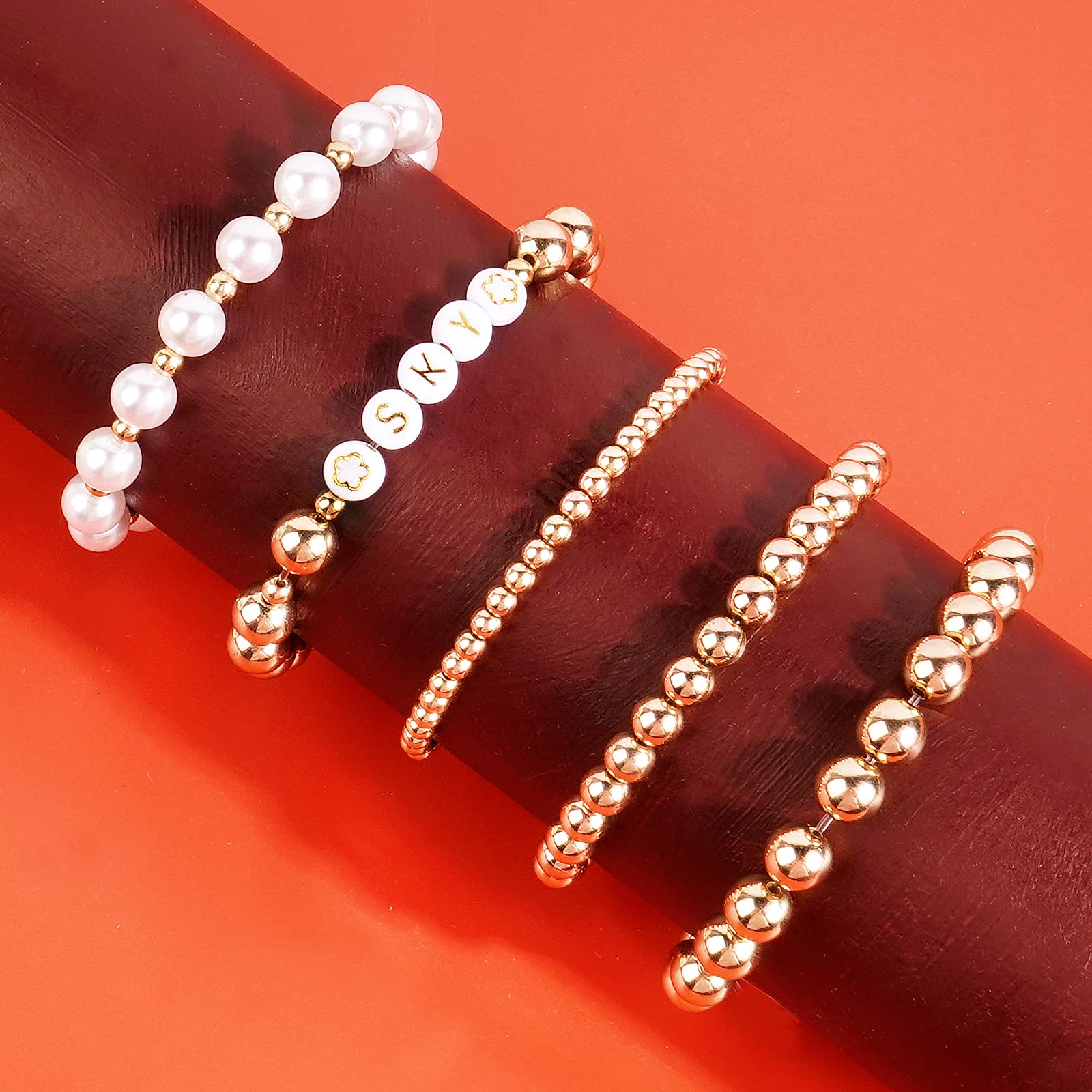 1600 Pz Perline Di Distanziatore Placcate Oro Bianco Lettera - Foto 10