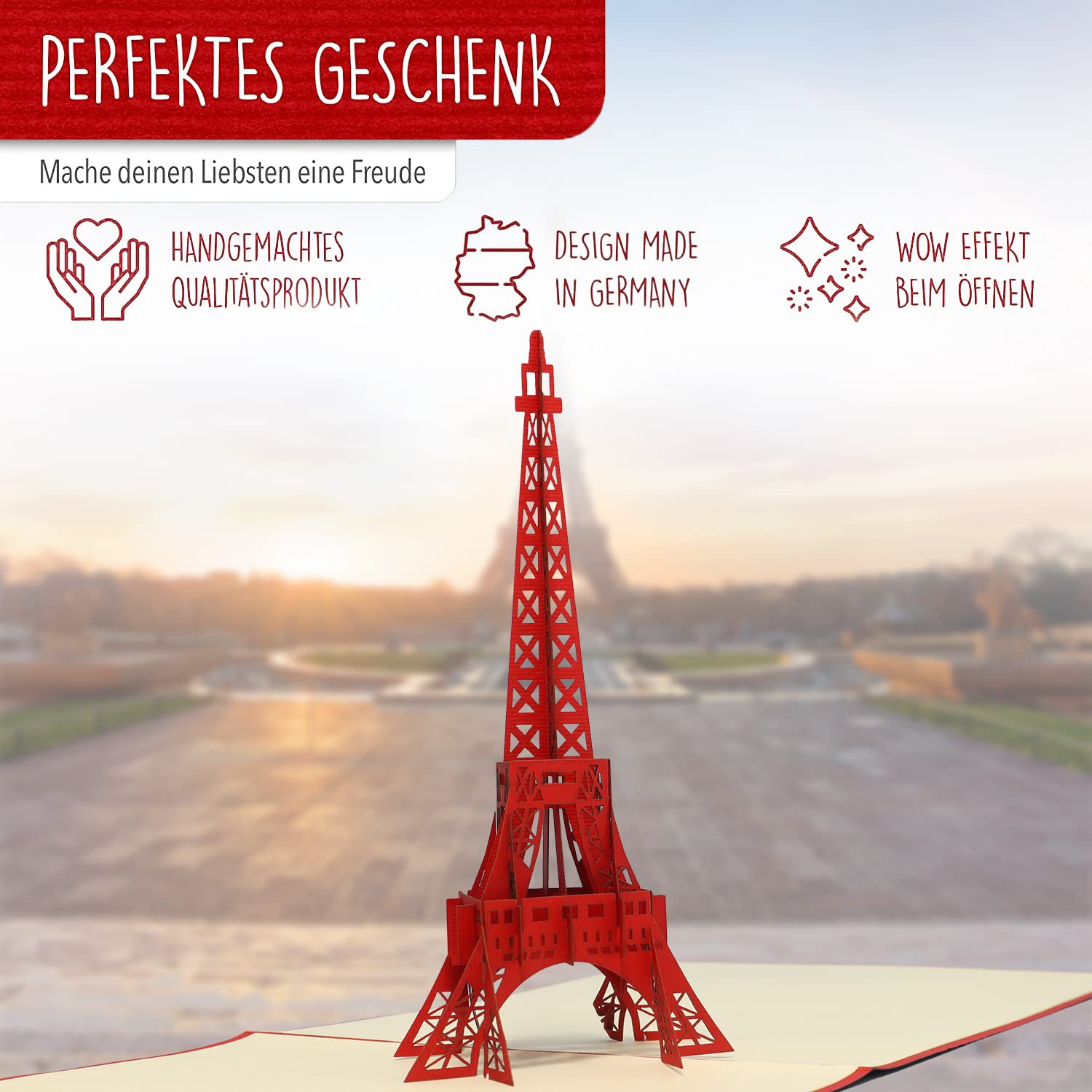 LIN - Pop Up 3D Biglietto d'auguri, Torre Eiffel (181