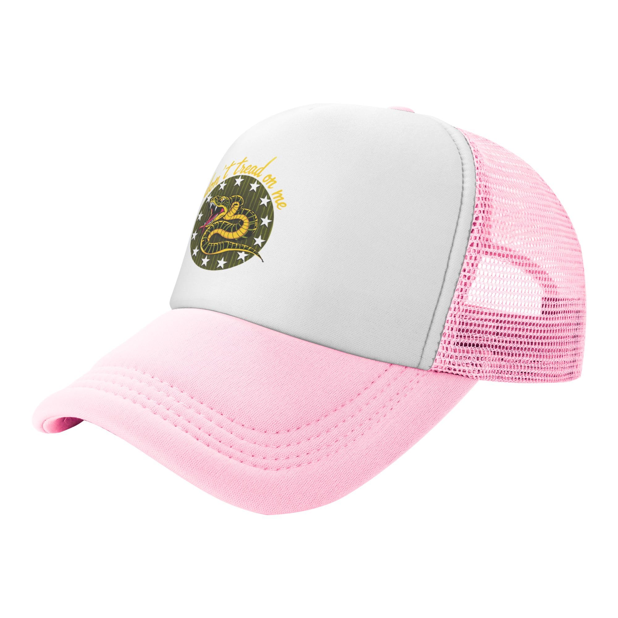 Dont Tread on Me Trucker Hat FDT Resist Baseball Cap Mesh Back Adjustable Hats for Kids - Pink