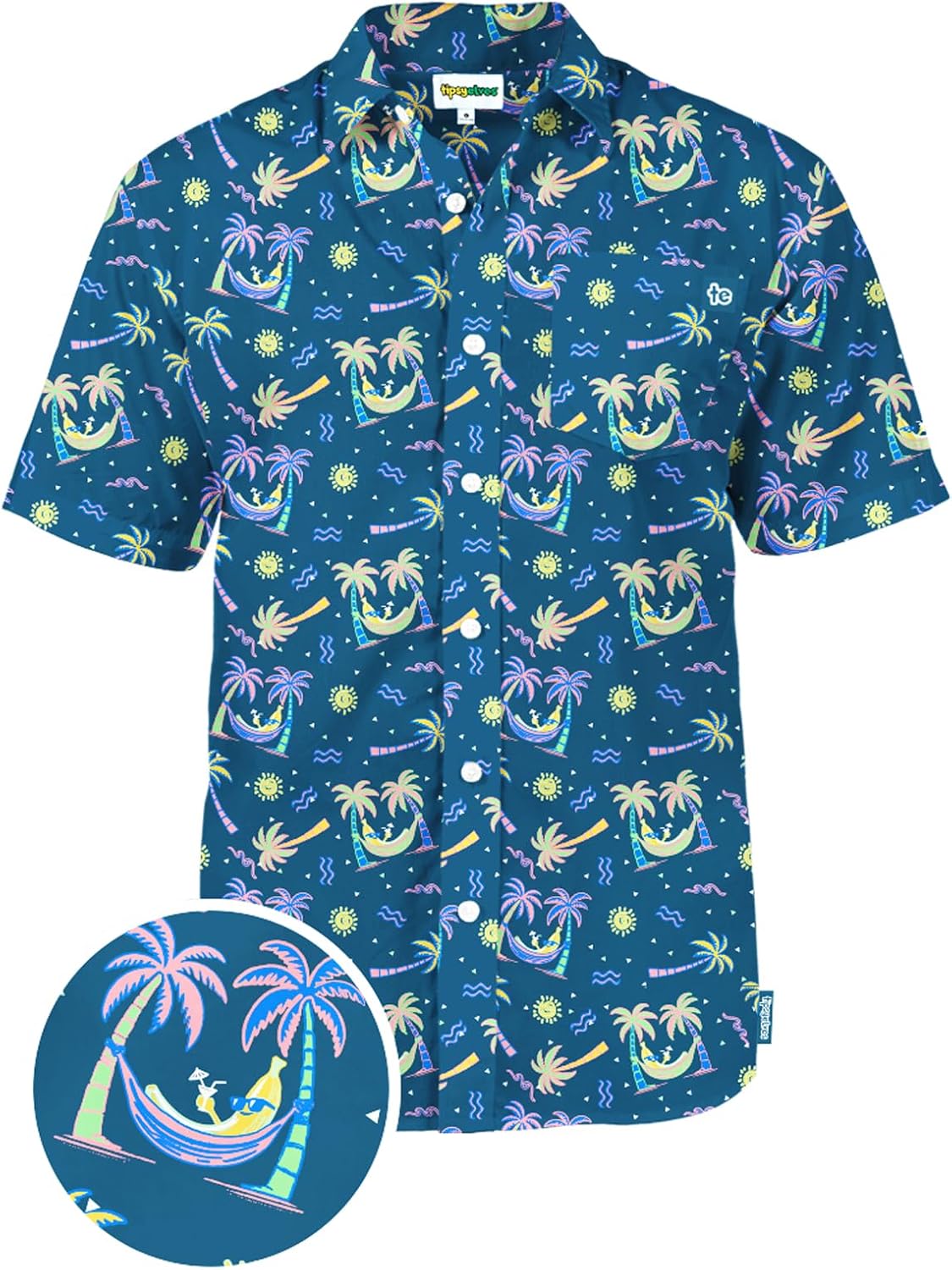 Tipsy Elves Men's Hawaiian Button Down Shirt for Beach & Parties image 5