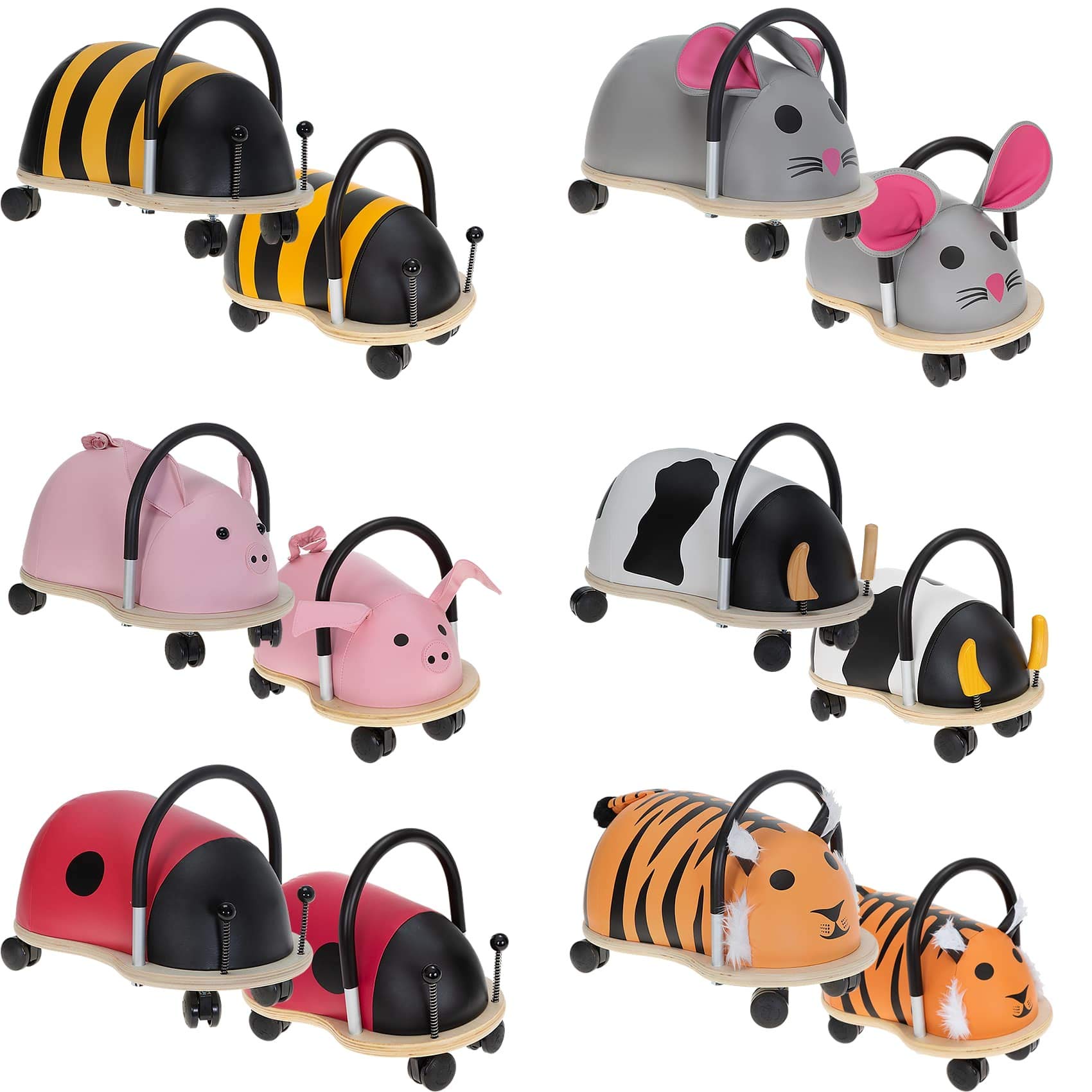 Wheelybug Rutscher Kinderfahrzeug 3+ groß 51110 Tiger +Eisbär | Rutschfahrzeug, Bürostuhlrollen Holzkorpus Indoor Rollen Kinder Oma Opa