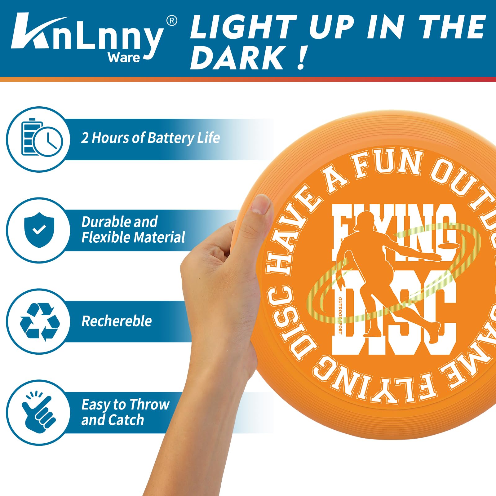 KnLnny Ware LED Flying Disc for Outdoor Games