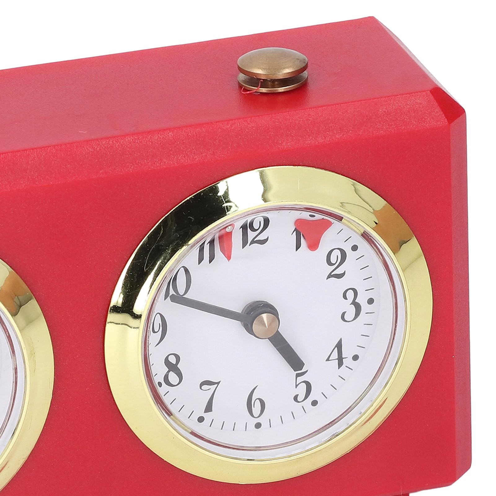 Professionelle Schachuhr, 6,06 X 2,17 X 3,54 Zoll, Keine Batterie Erforderlich, Schach-Timer, Tragbares Timer-Spiel, Vintage-Design, Timer, Mechanische Analoge Schachuhr für (Rot)