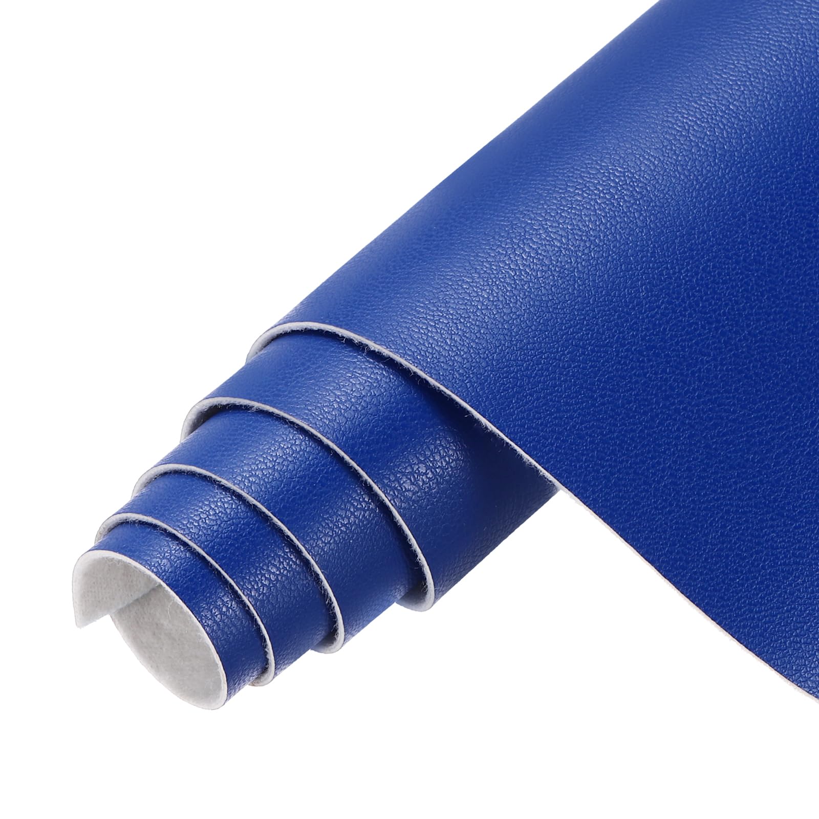 sourcing map Faux Leather Sheets, 12x53 Inch (30x135cm) Smooth Solid PU Leather Fabric Roll for DIY Handmade Craft Sewing Bowing Earrings, Dark Blue/White