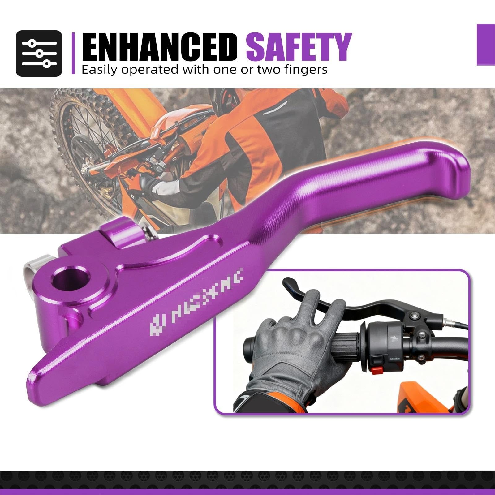 Levier d'embrayage de Moto Levier de Frein Court Gauche en Aluminium pour Moto Stark Varg EX et MX (2024-2025)(Violet)